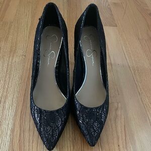 Beautiful Jessica Simpson black lace heels